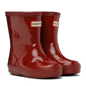 Adorable red Hunter rain boots. Good condition in box.